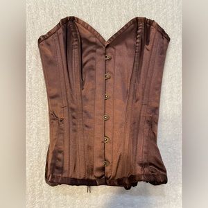 Corset Story Satin Overbust - Coffee